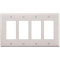 Eaton Wiring Devices Wallplate, 487 in L, 856 in W, 4 Gang, Polycarbonate, White, HighGloss PJ264W